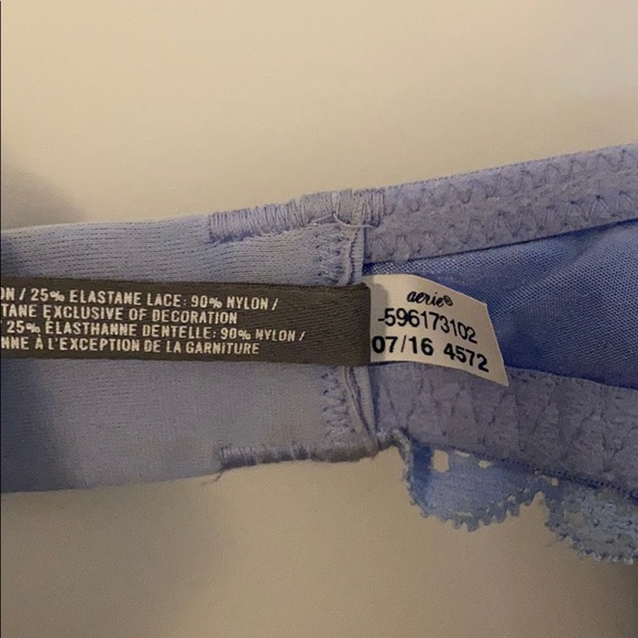 Aerie | Blue Satin Push-up Bra - Picture 6 of 7